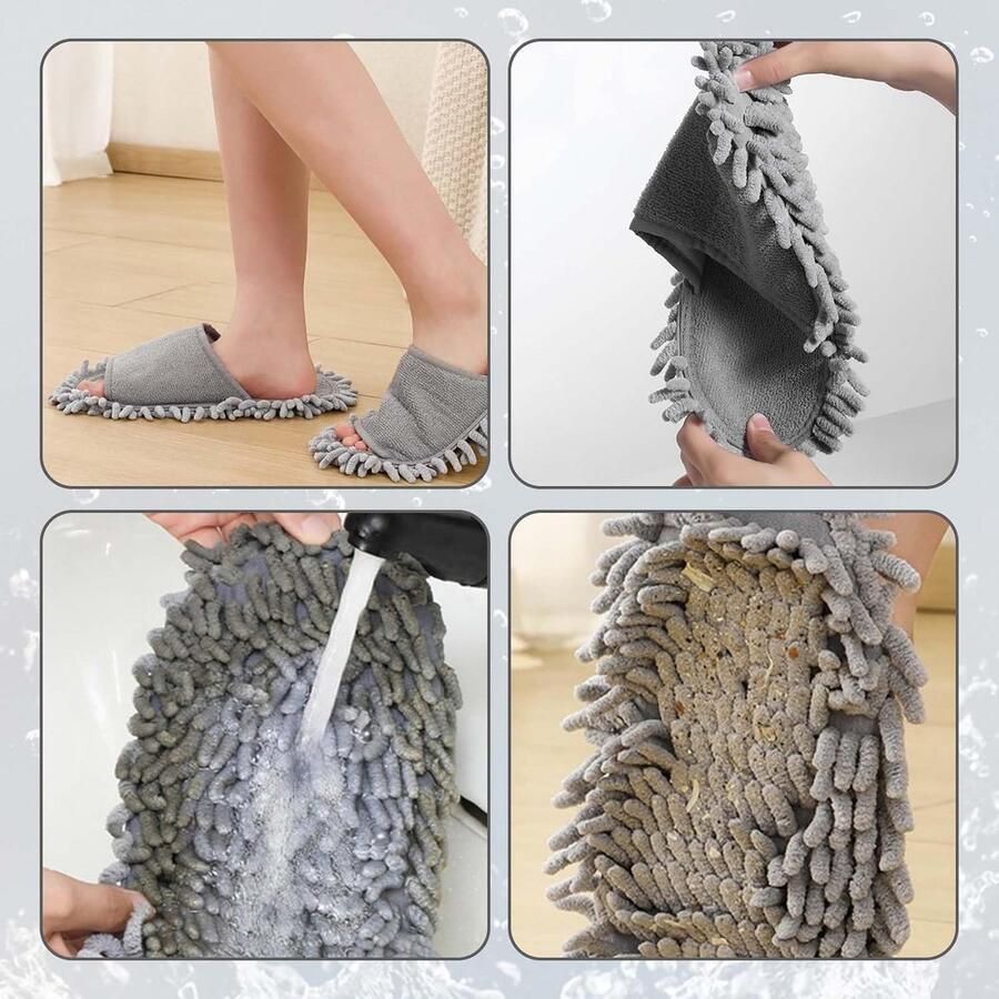 Reinigende vloerreinigingsslippers dweilpantoffels huisschoenen voor vloerreiniging schoonmaakpantoffels vloerreiniging stofzuigen van vuil en stof