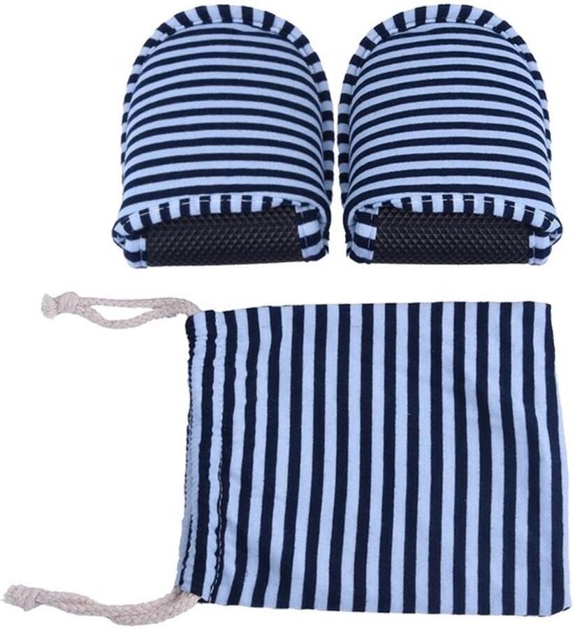 Reis Slippers Herbruikbaar Compact Blauw Gestreept Slippers voor Thuis en Reizen Comfortabel voor Binnen en Buiten