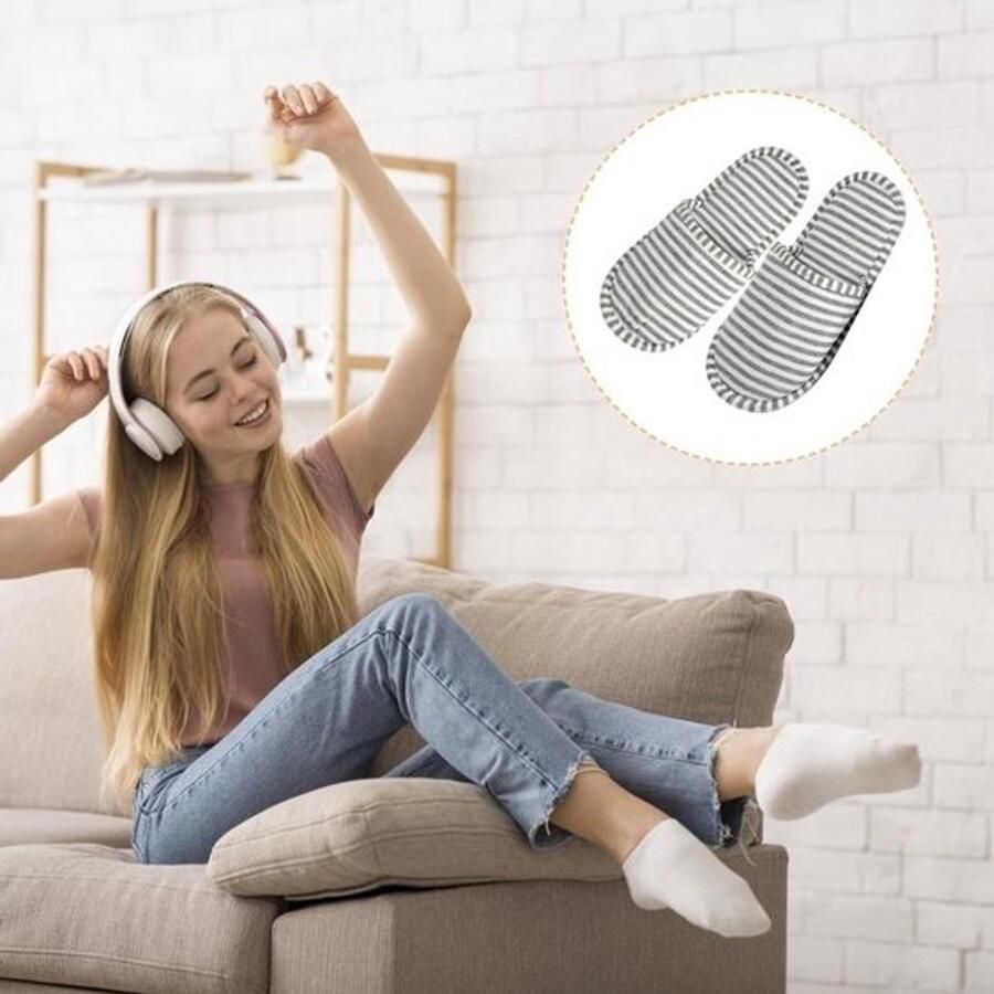 Reis Slippers voor nen en met Opbergtas Vouwbaar en Draagbaar Ideaal voor Spa en Thuisgebruik