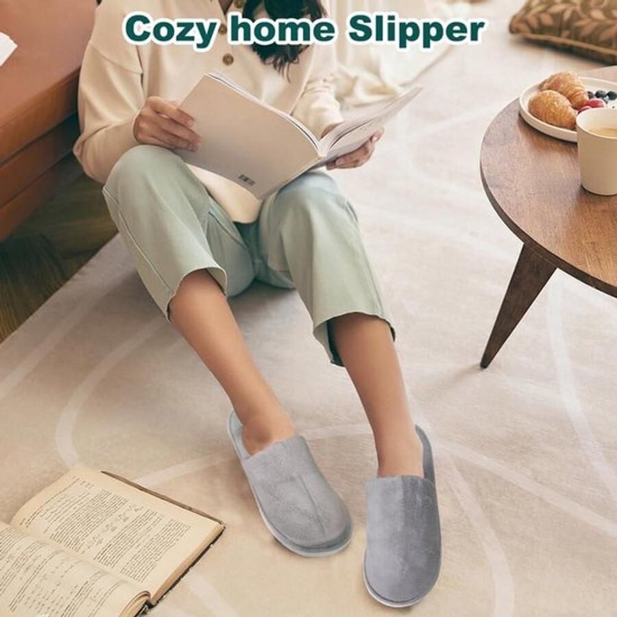 Reispantoffels met antislip zool herbruikbare spa-slippers voor en badslippers voor thuis en op reis Maat Medium Large