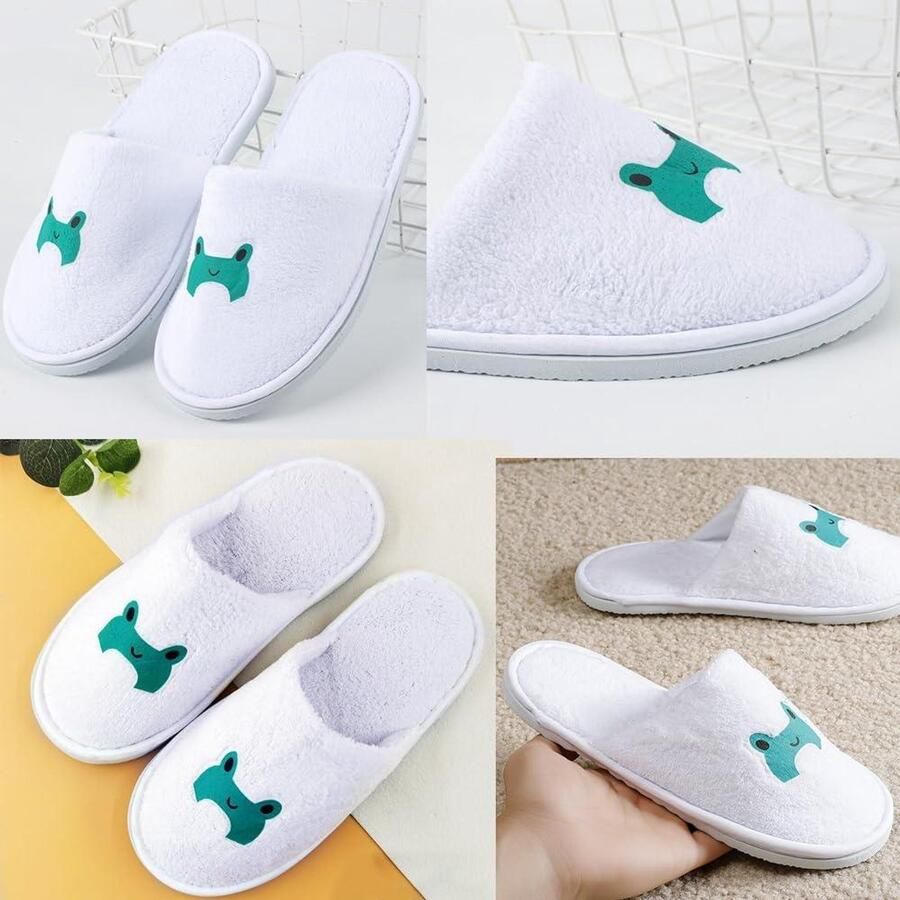 Reisschoenen voor kinderen fluwelen hotelschoenen antislip zool pantoffels met coraal badschoenen voor en familiegasten EU wit