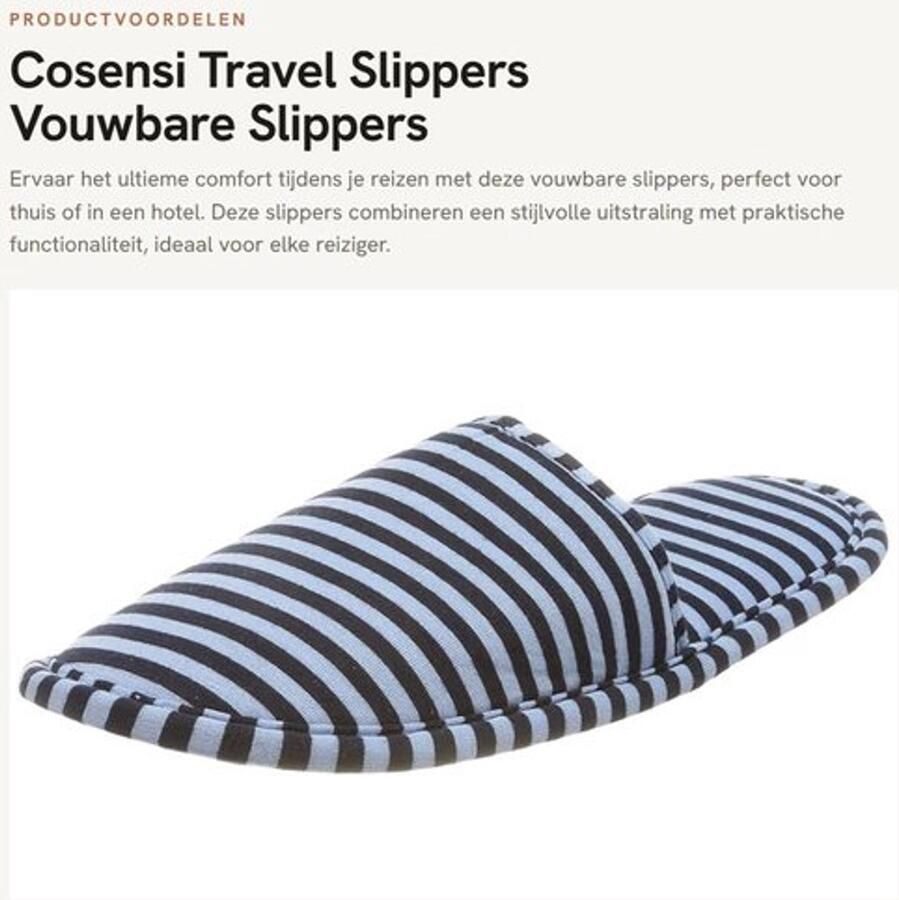Reisslippers Lichtgewicht Opvouwbaar Antislip Katoen Inclusief Opbergtas Geschikt voor Reis Hotel Slippers