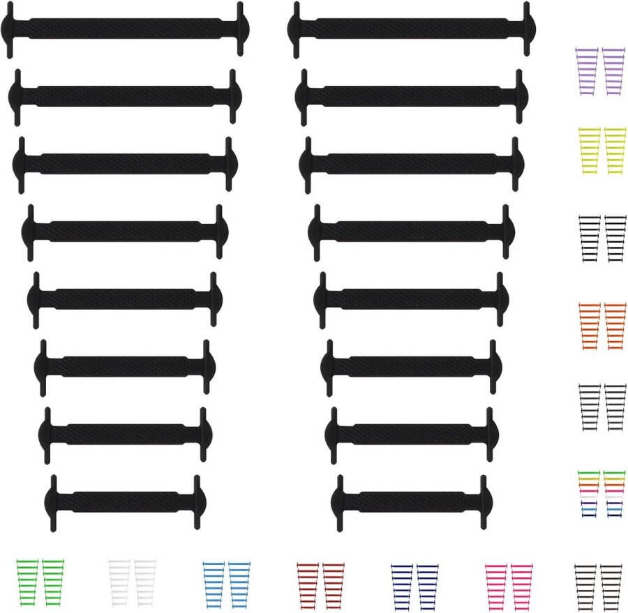 Rekbare Siliconen Schoenveters voor Volwassenen en Kinderen Elactische Bandloze Veters voor Sneakers en Laarzen