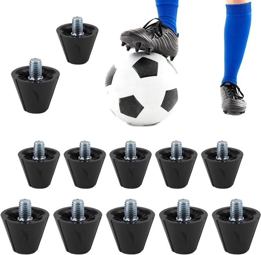 Reservepunten Voetbalschoenen Nylon Noppen Schroeven Verbeteren Grip Sport Duurzaam Nylon Materiaal 12 stuks 13 16mm Zwart