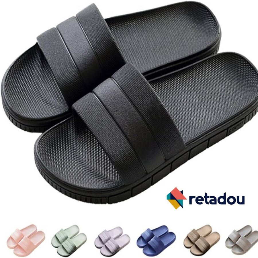Retadou slippers zomer slide-slippers badslippers strand indoor outdoor slipvast unisex effen EU zwart