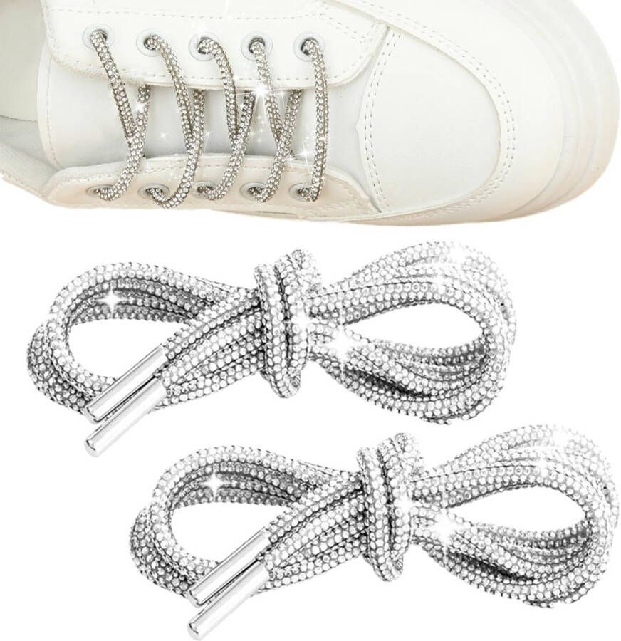 Rhinestone Glitter Laces Zilver Glitter Decoratieve Accesoires voor Sneakers en Boots