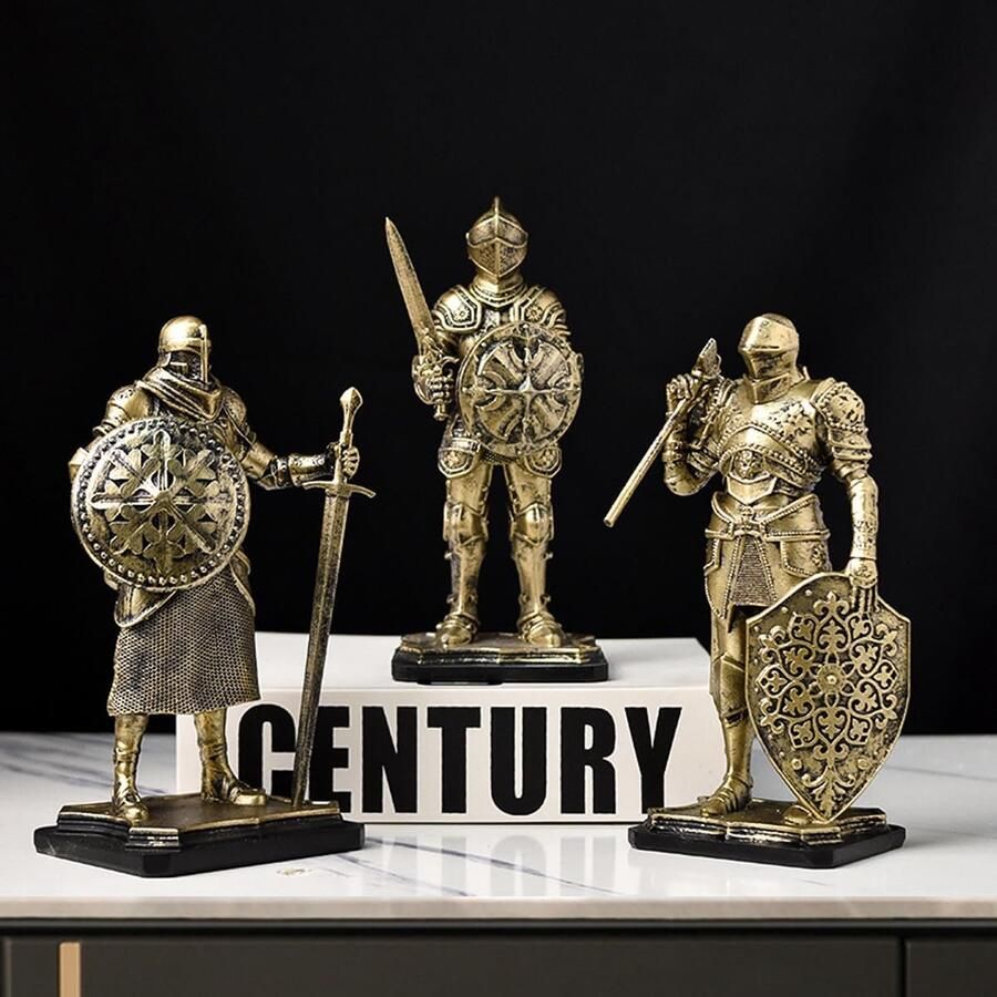 Ridder Sculptuur Spartaanse krijger Standbeeld Middeleeuws Ridder Patroon Creatieve Ambachten Decoratie Handgemaakte Decoratie Verzamelaars Geschenken
