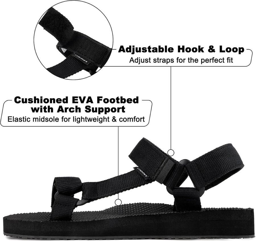 Riemot Sandalen voor en lichte sportsandalen platte zomerschoenen comfortabel ade d