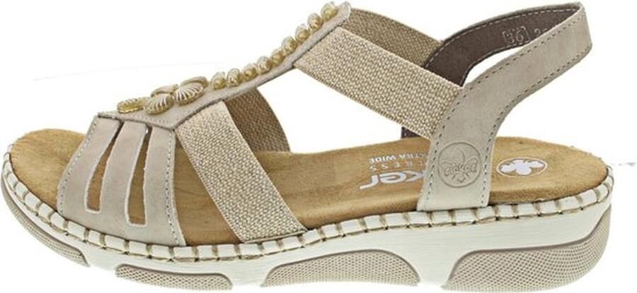 Riempjessandalen Beige Schokabsorberende Zool Verstelbare Band Extra Comfort Stevige Constructie Ruimte voor Voorvoet Sandalen