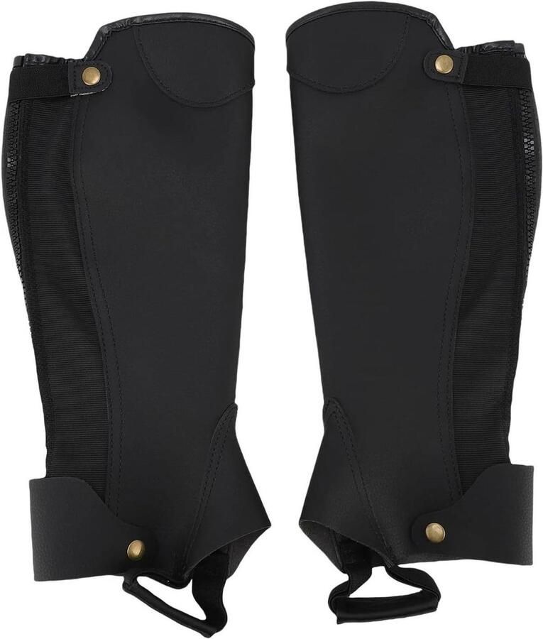 Paardrijden Half Chaps Beenkappen Protector Veilig Rijden Ergonomisch Ontwerp 2 Stuks Zwart
