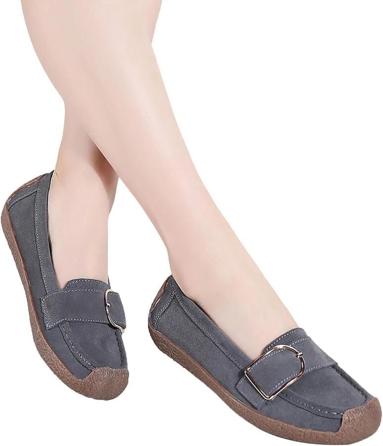 Rismart Dames instappers rijden stijl platte casual bootschoen