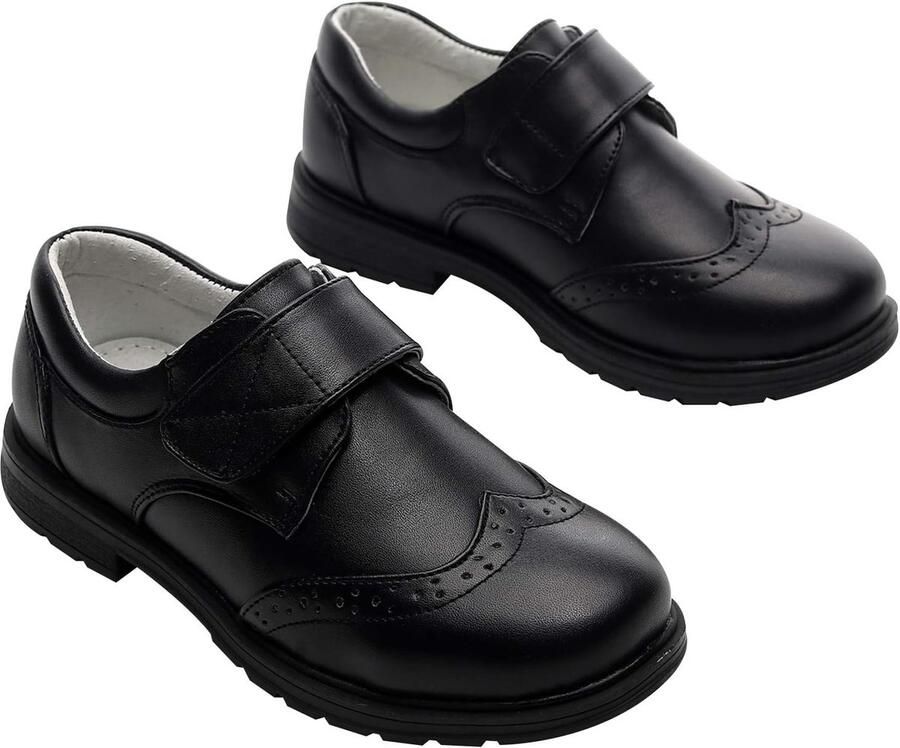 Rismart Oxfords formele jurk schoolschoenen met ronde neus voor jongens Zwart 20 13 UK Child