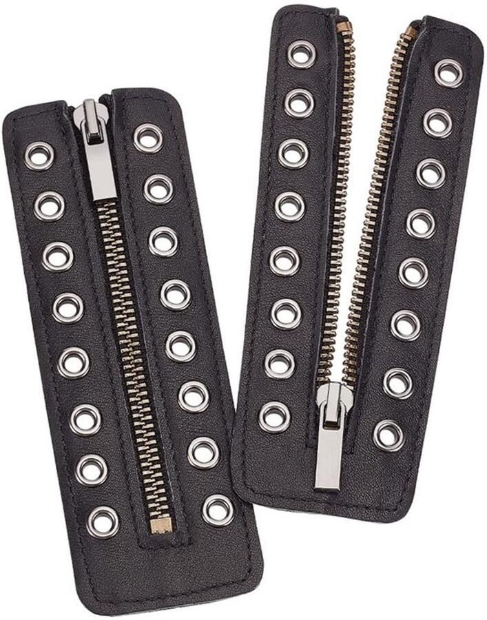 Rits Veters 8 Oogjes PU Lederen Veters Tieless Schoen Veters Voor Laarzen Schoenen 15 7x Gat: 5mm Schoenveters