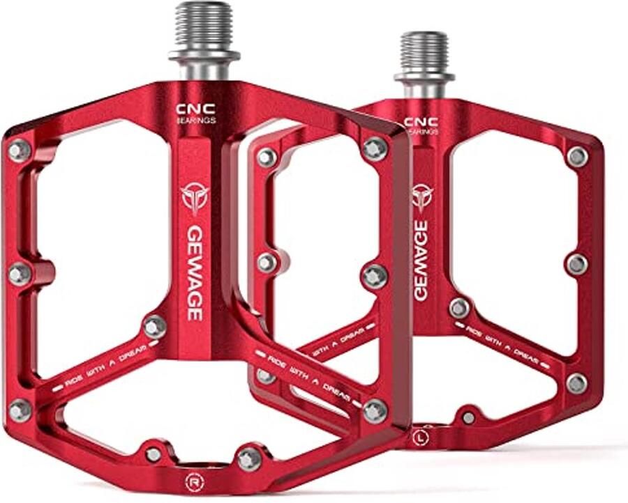 Robuuste fietspedalen voor racefiets en mountainbike met afgedichte lagers en antislip pinnen