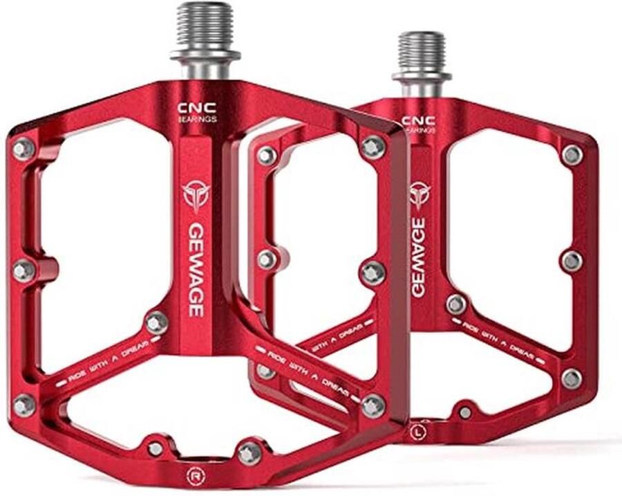 Robuuste fietspedalen voor racefiets en mountainbike met afgedichte lagers en antislip pinnen