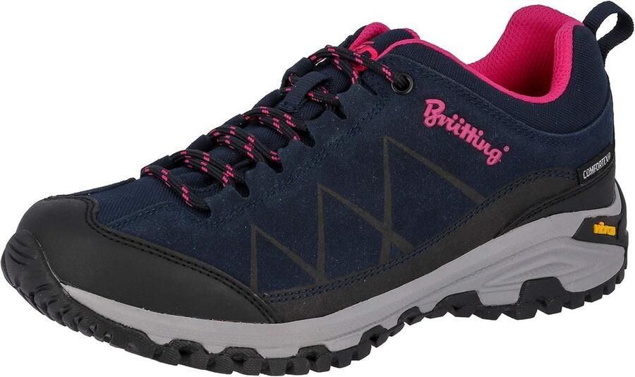 Robuuste Wandelschoenen Dames Middelhoog Blauw Marine Roze