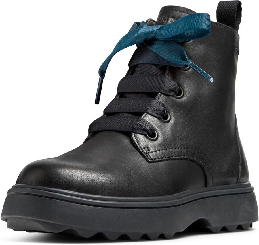 Robuuste Zwarte Enkellaarzen met Veters voor Kinderen Goede Grip