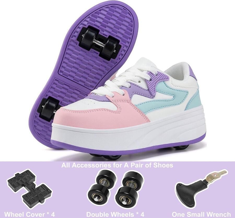 Rolschaatsschoenen voor kinderen sneakers met afneembare wielen sportschoen