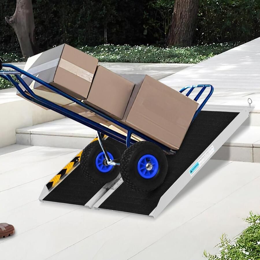 Rolstoelhelling aluminium helling antislip belastbaar tot 270 kg opvouwbare mobiele oprijplaat geschikt voor trappen treden deurdrempels en meer