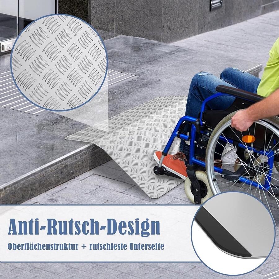 Rolstoelhelling drempelhelling aluminium helling rolstoel drempelhelling draagvermogen 270 kg oprijplaat deurdrempel stoeprand hoogte breedte