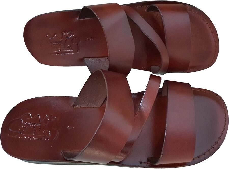 Herensandalen Romeinse Stijl Leer Donkerbruin