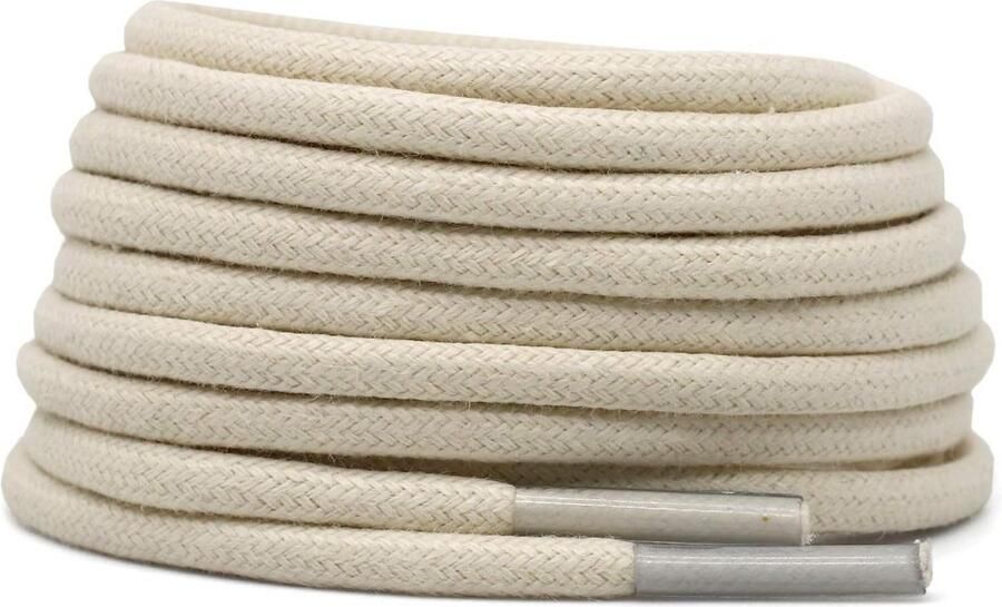 Ronde Gewaxte Katoenen Schoenveters voor Jurk- & Enkellaarzen Dik & Sterk 2 Paar