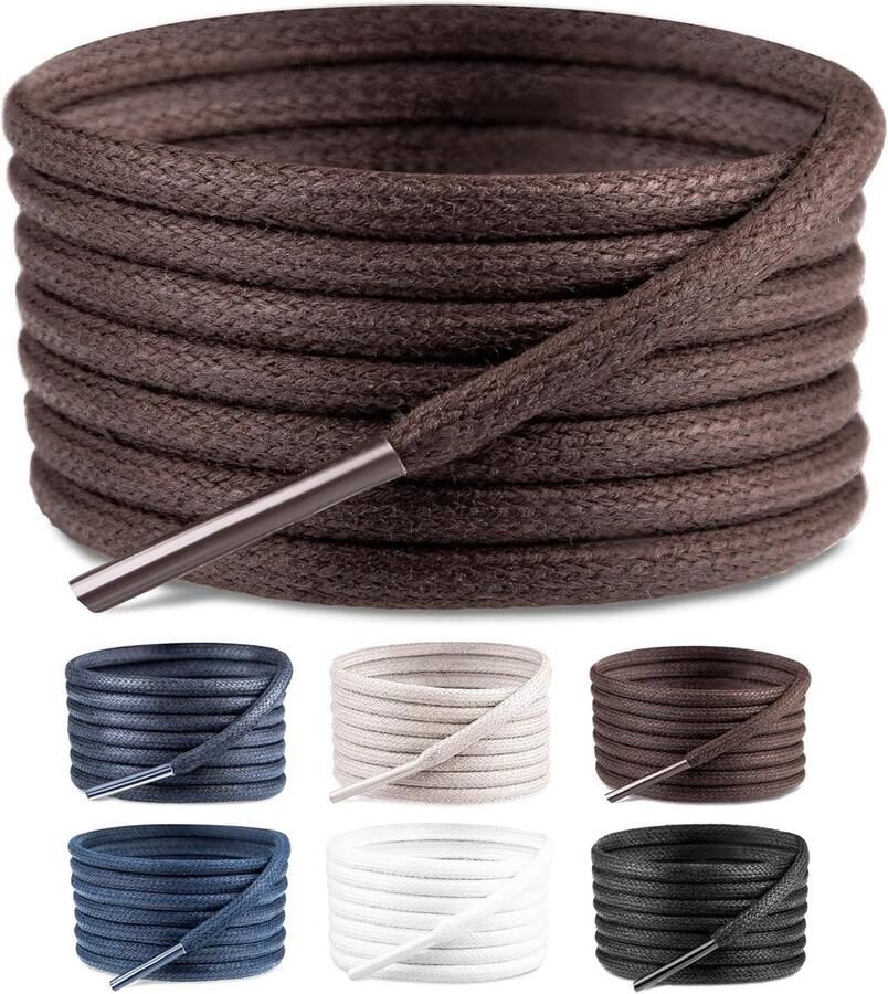 Ronde Gewaxte Schoenveters voor Leren Schoenen en Boots Sterk en Waterafstotend