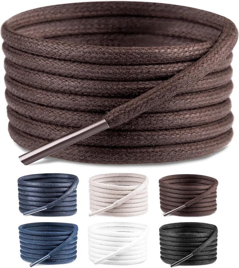 Ronde Gewaxte Schoenveters voor Leren Schoenen en Boots Sterk en Waterafstotend