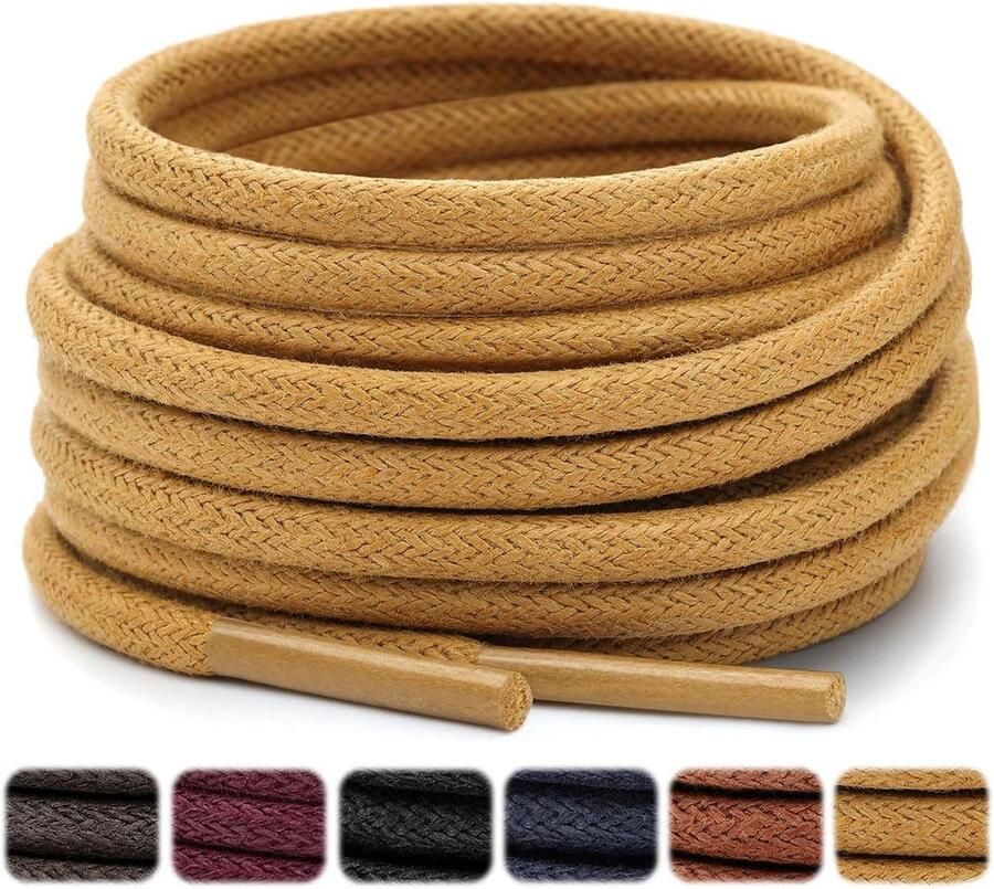 Ronde Gewaxte Schoenveters voor Zwarte en Leren Zaken Schoenen 2 Paar