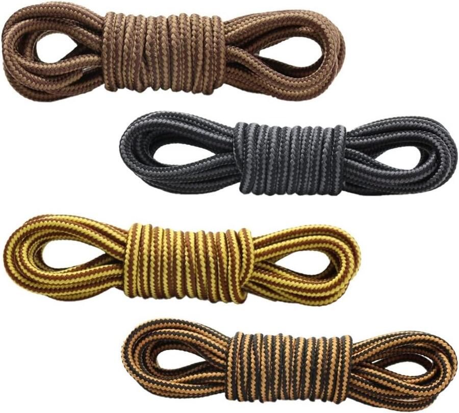 Ronde Laarsveters Bruin 4 Stuks Golfvormig Antislip Geschikt voor Wandelschoenen en Veiligheidsschoenen