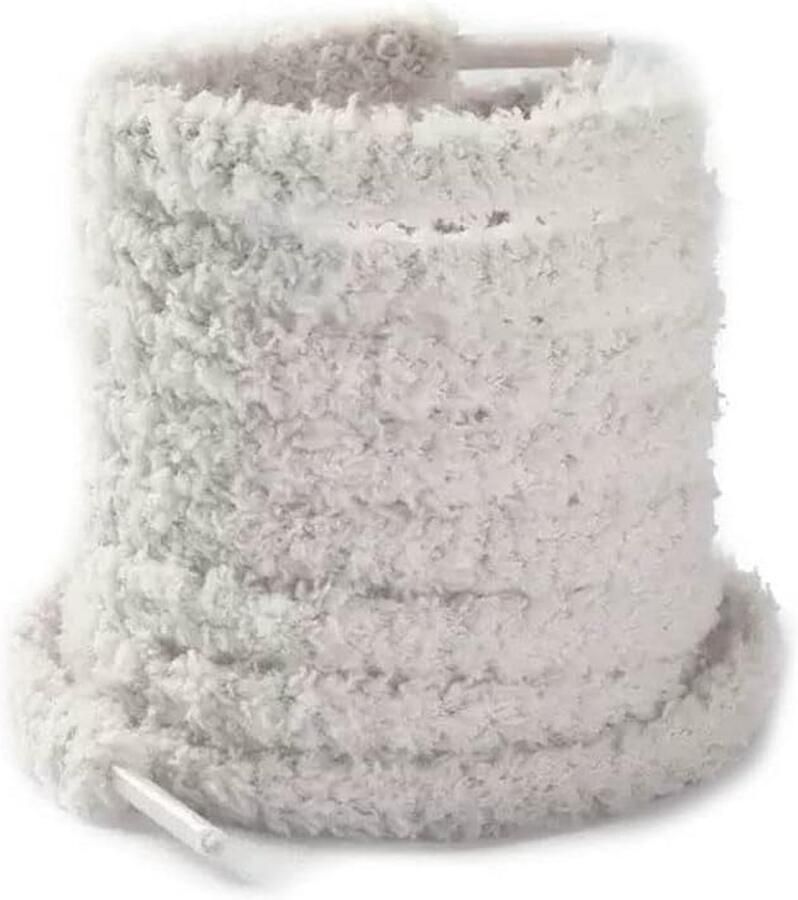 Ronde Pluche Schoenenveters voor Wandelschoenen en Boots Lichtgrijs