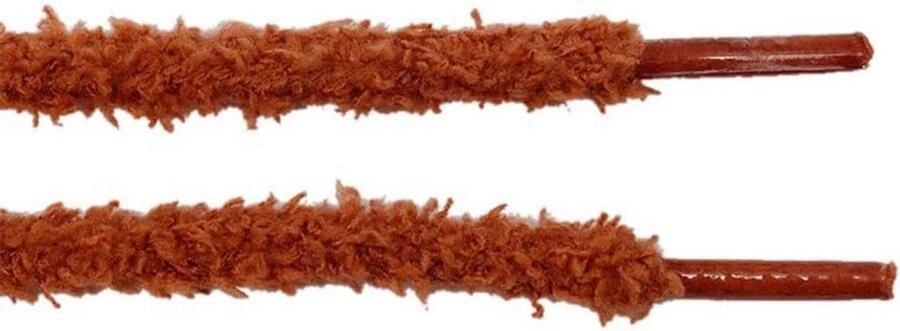 Ronde Pluche Schoenveters Dikke Warme Veter Vervanging voor Boots en Casual Schoenen Bruin