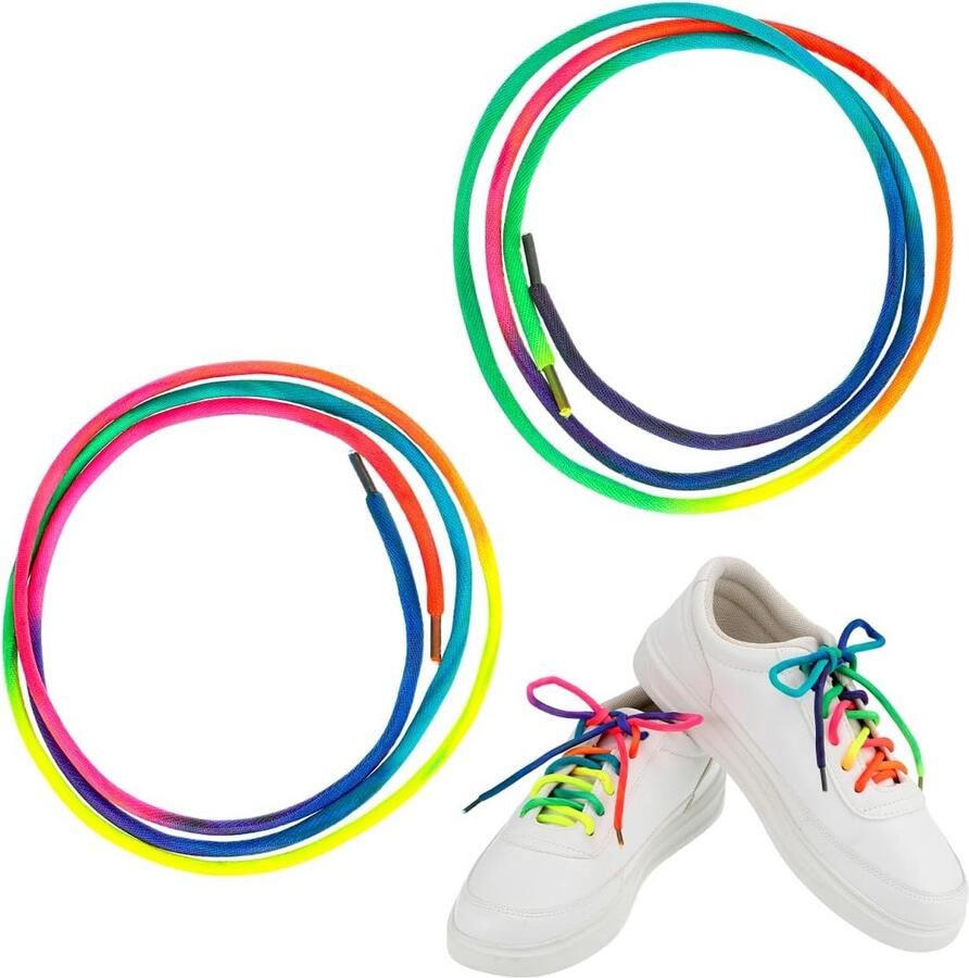 Ronde Regenboog Veters voor Sneakers Gymschoenen en Laarzen