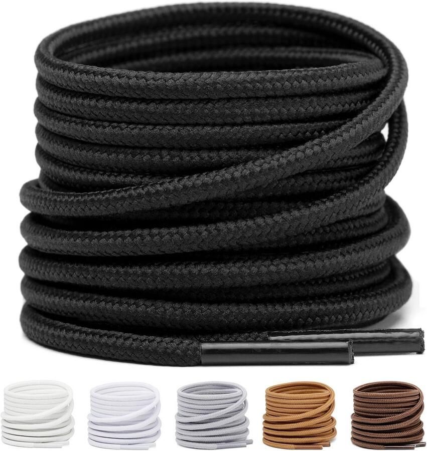 Ronde Scheurbestendige Schoenveters voor Werk- en Wandelschoenen 2 Paar in Kleuren