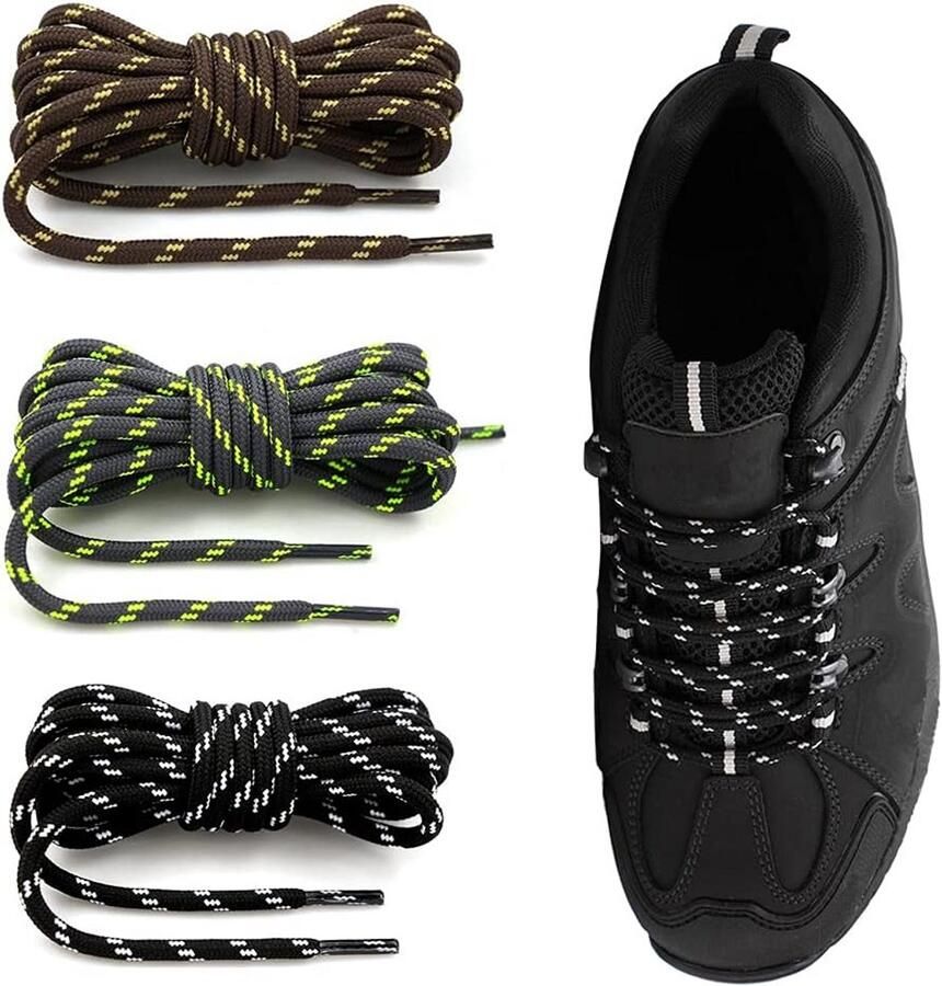 Ronde Scheurvaste Veters voor Werk- en Wandelschoenen Sterke Polyester Schoenveters ø 4mm