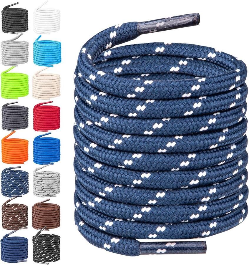 Ronde Schoenenveters 4mm Sterk & Scheurbestendig Polyester voor Werk- Wandelschoenen en Laarzen