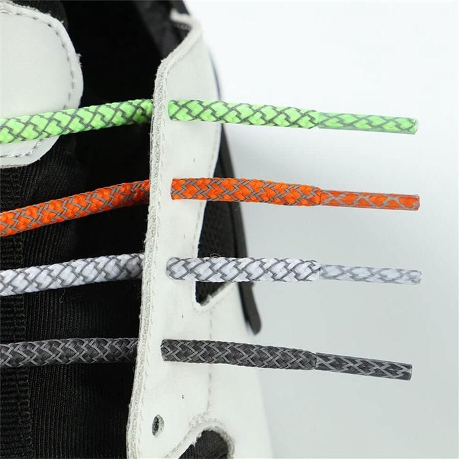 Ronde Schoenlaces Veters Schoenaccessoires Schoenen Versieren Reflecterend Gevlochten Touw Oranje