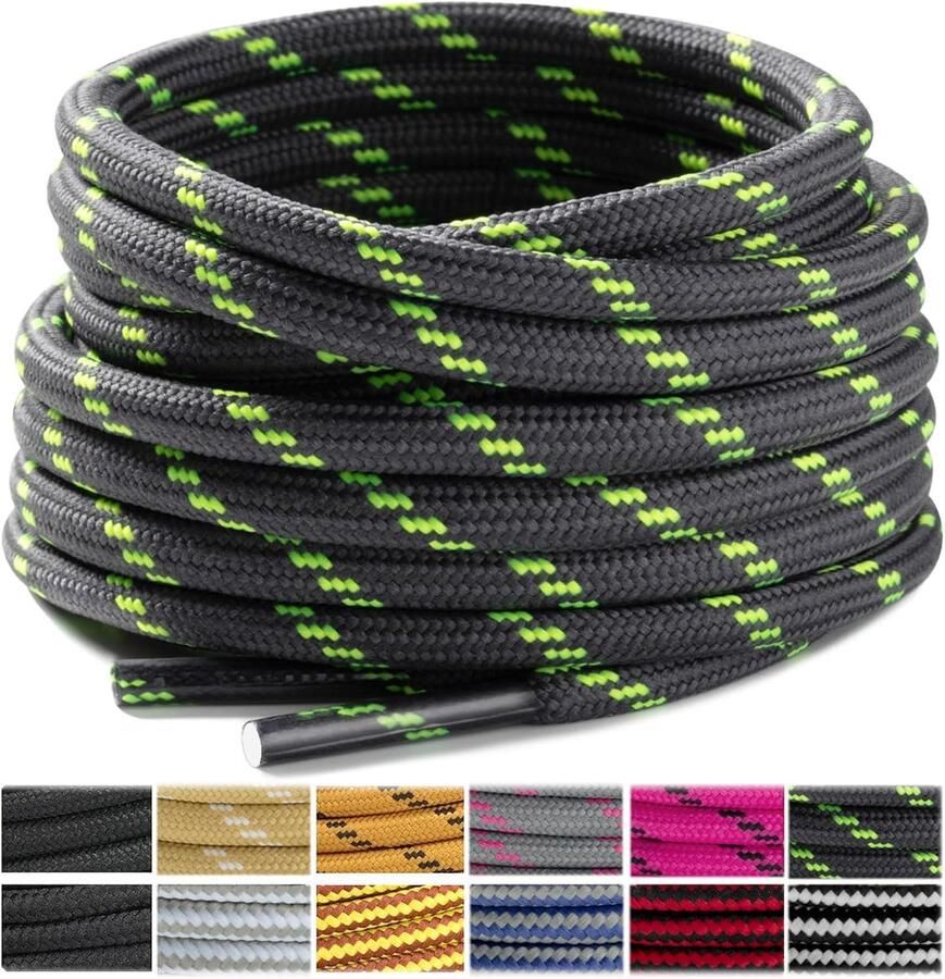 Ronde schoenveters 2 paar Polyester veters voor wandelschoenen werkschoenen en trekkingschoenen 4.5 mm diameter lengte