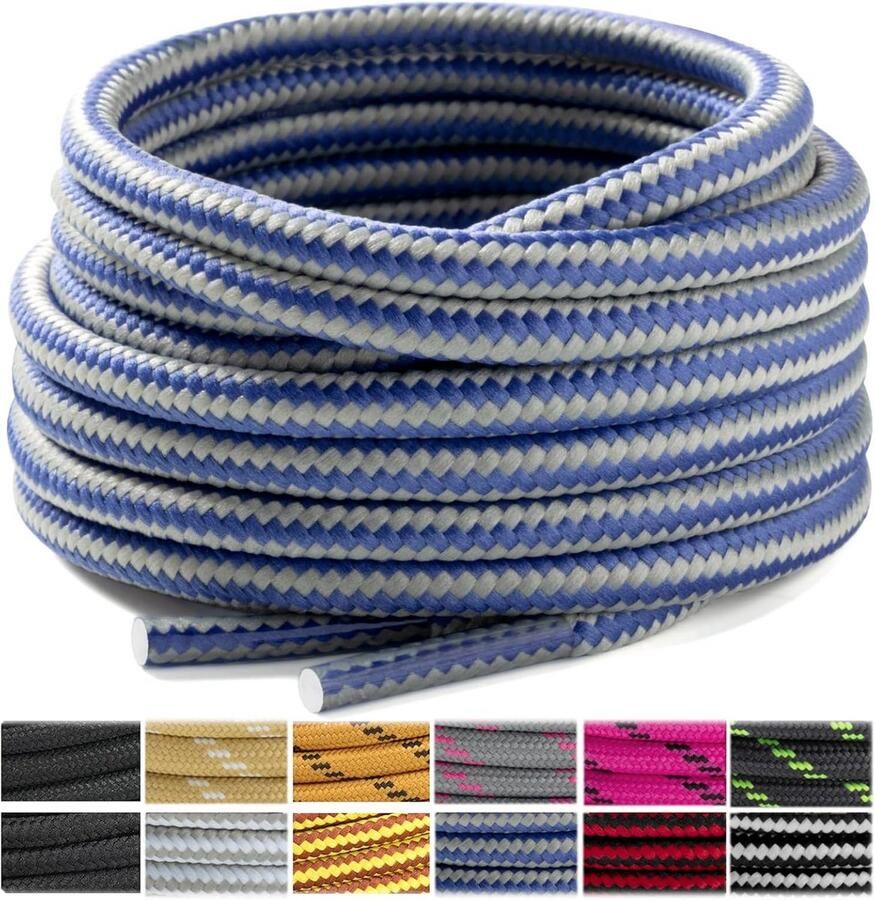 Ronde Schoenveters 2 Paar Scheurvast voor Wandelschoenen en Werkschoenen 4.5mm