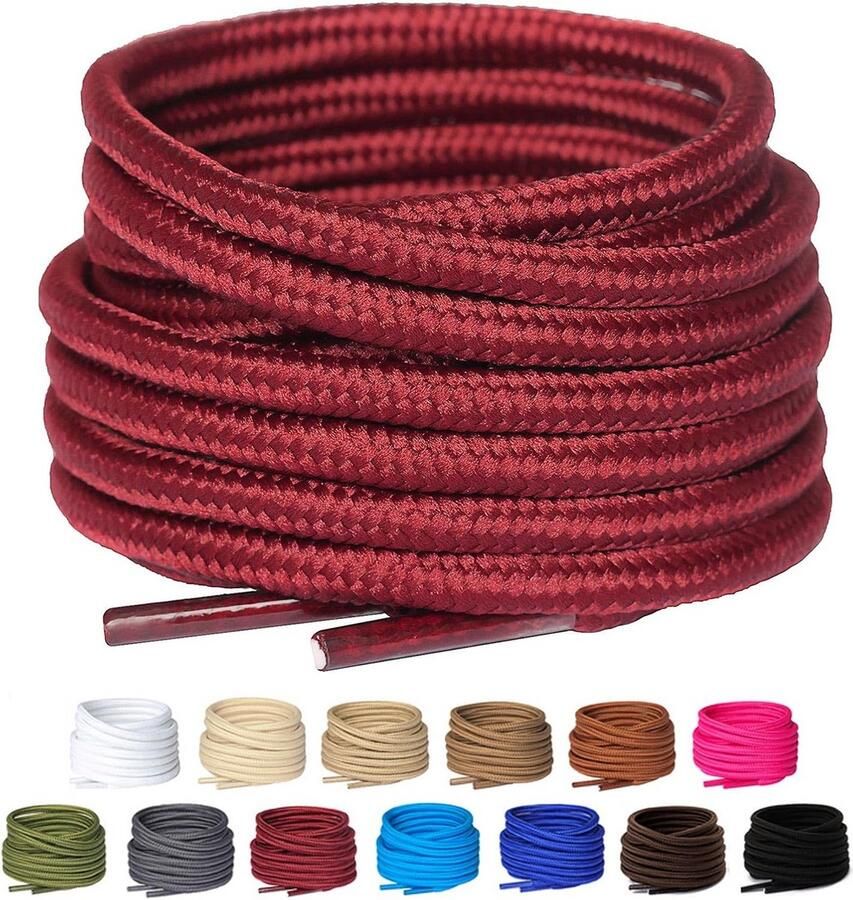 Ronde Schoenveters 2 Paar Sterk en Scheurbestendig voor Werkschoenen Wandelschoenen Laarzen 4mm