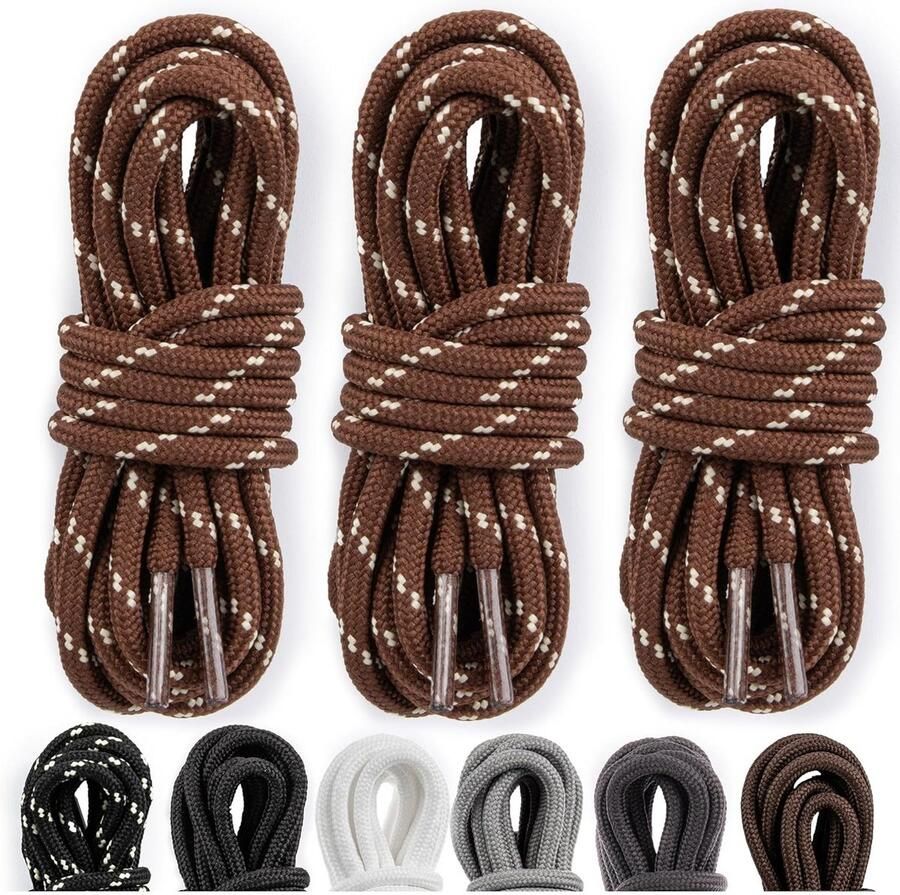 Ronde schoenveters 4 mm dik voor werkschoenen laarzen en wandelschoenen