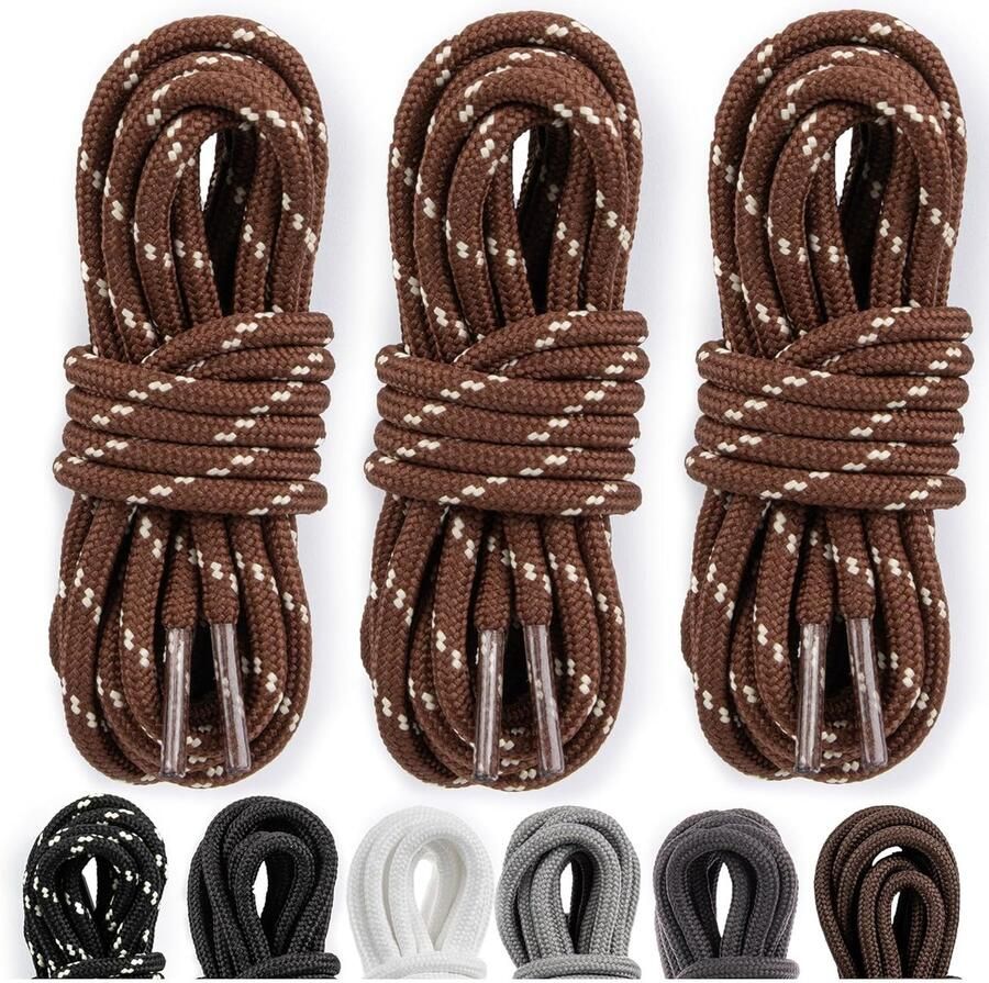 Ronde schoenveters 4 mm dik voor werkschoenen laarzen en wandelschoenen