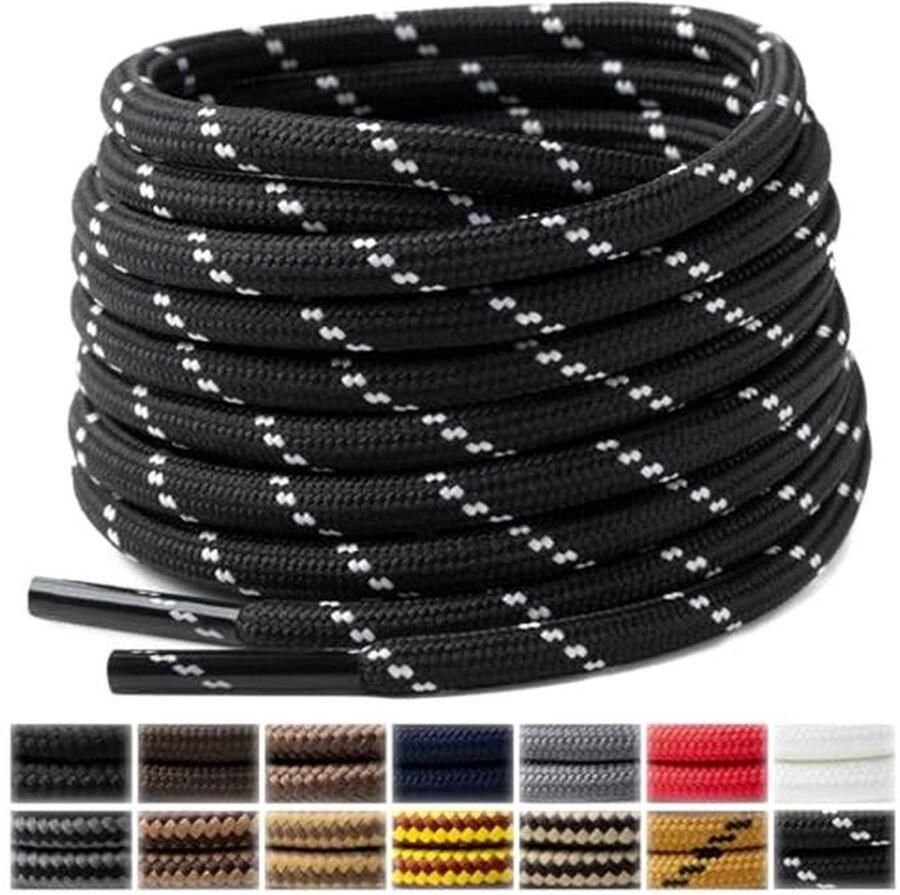 Ronde Schoenveters 4mm 2 Paar Duurzame en Sterke Veters voor Wandelschoenen en Werk schoenen