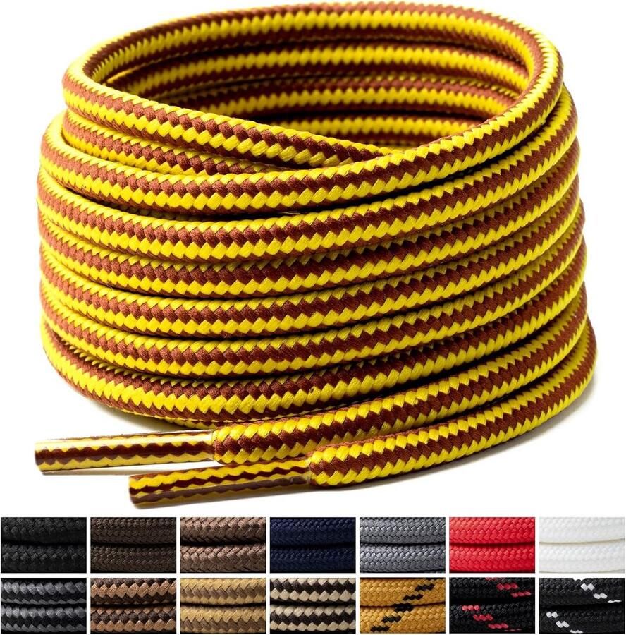 Ronde Schoenveters 4mm 2 Pak Zware Laarzen en Wandelschoenen Slijtvaste en Veerkrachtige Veters voor Werk en Outdoor 4 stuks