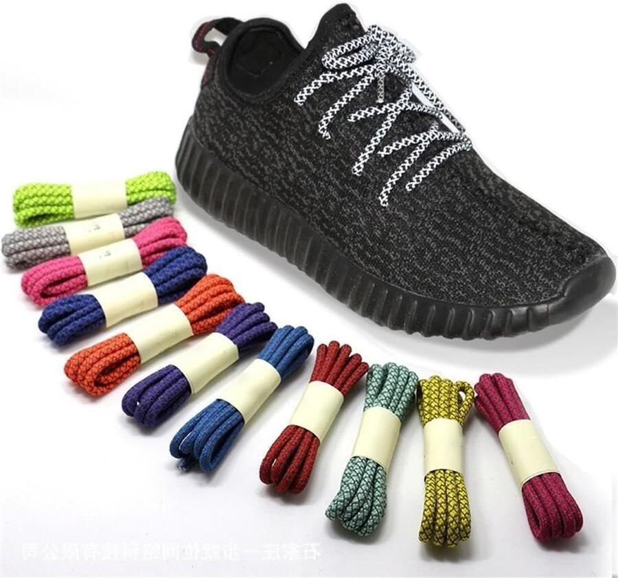 Ronde Schoenveters Atletische Veters Schoenen Opfrissen Reflecterend Materiaal Lengte Zwart