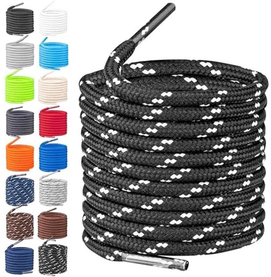Ronde Schoenveters Extreme Duurzaam en Scheurvast 4 mm Dikte Voor Werk- en Wandelschoenen