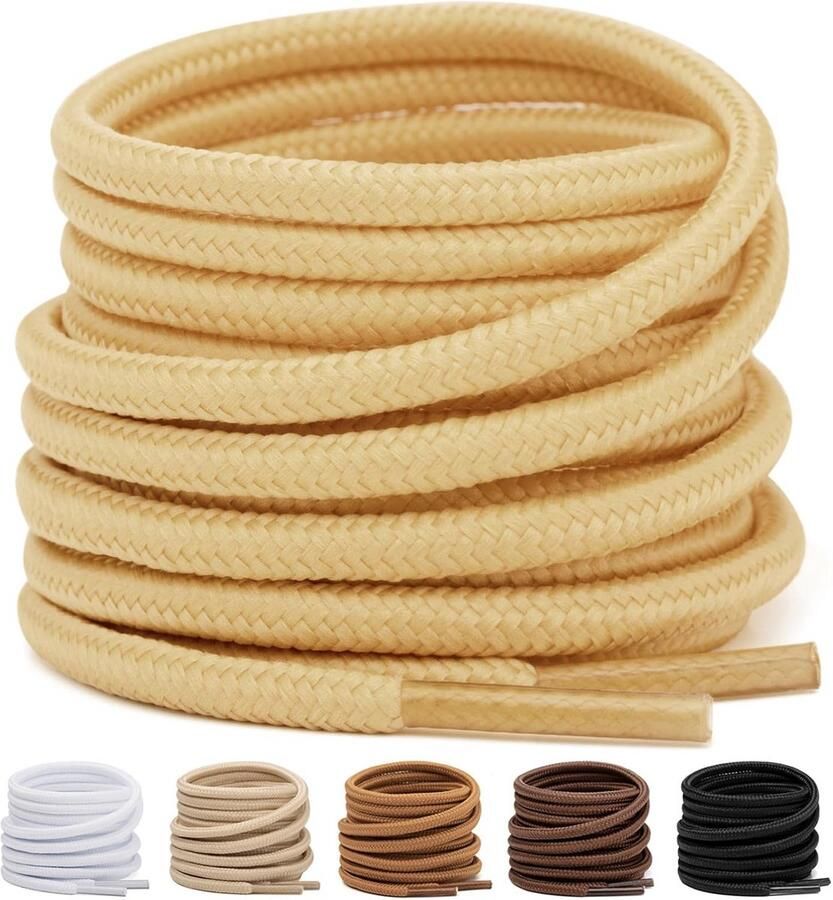 Ronde Schoenveters Geschikt voor Werkschoenen Laarzen en Sportschoenen 2 Paar Scheurbestendig Polyester