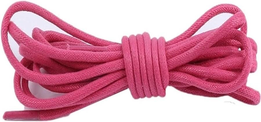 Ronde Schoenveters Leren Veters Katoen Schoenen Vernieuwen Waterdicht Gewaxt Materiaal Rose Rood