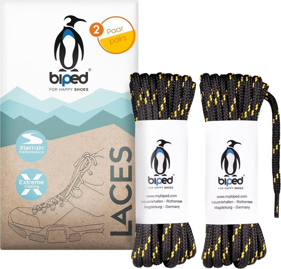 Ronde Schoenveters Polyester Extra Sterk en Scheurbestendig voor Werkschoenen Trekking en Laarzen (2 Paar)
