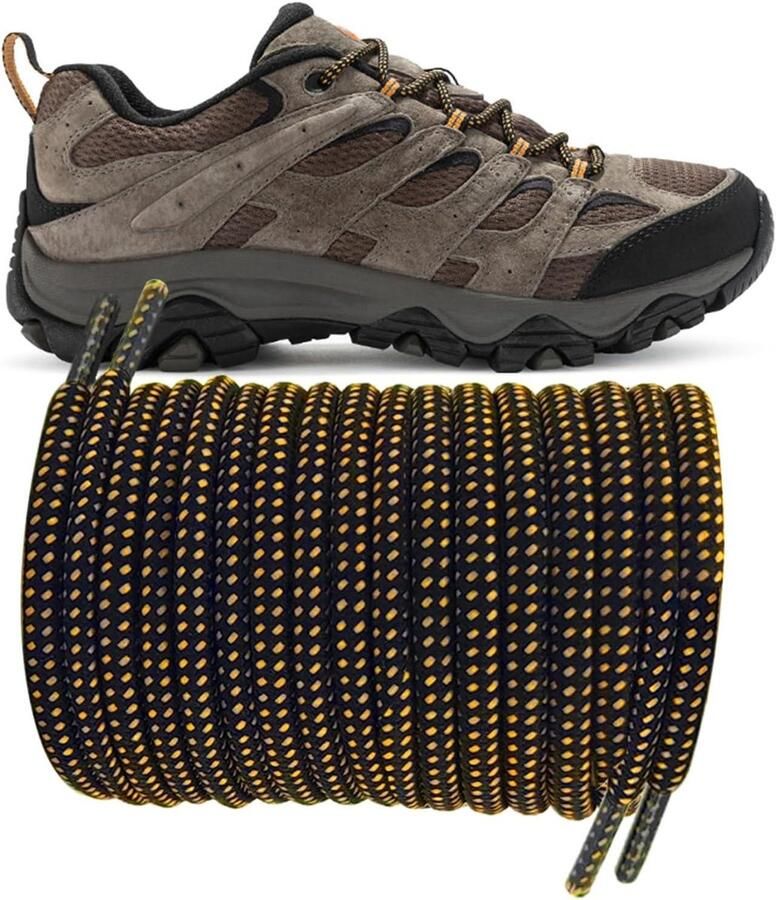 Ronde Schoenveters Vervangingskoorden Outdoor Wandelen 5mm Dikte Standaard Lengte Zwart